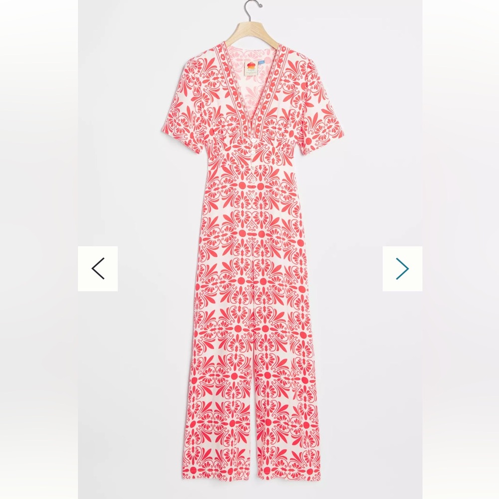Farm Rio Carmina Button Front Jumpsuit Size XL